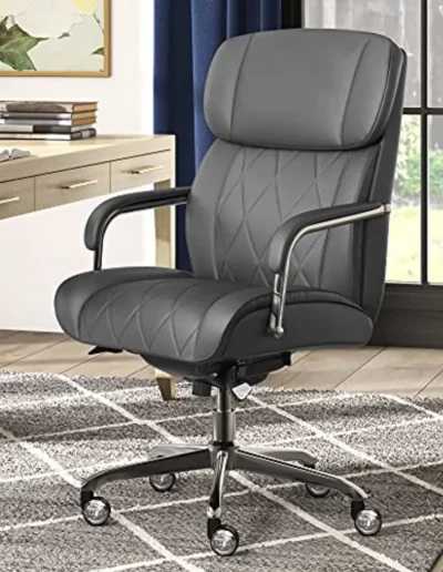 La-Z-Boy Sutherland Leather Office Chair - Grey